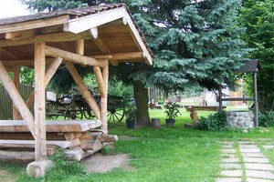 Der Biergarten auf dem Hof